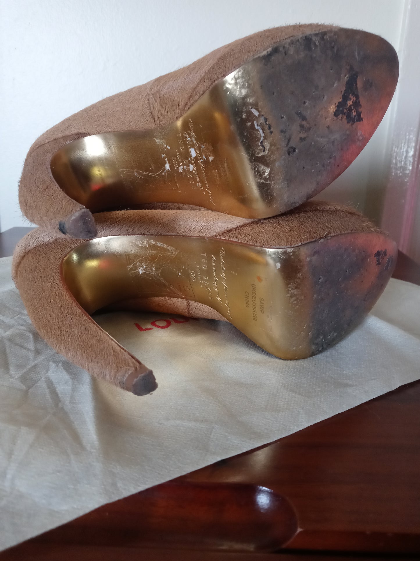 Ted Baker London Sawp Pony Hair Tan Women's High Heel Pumps