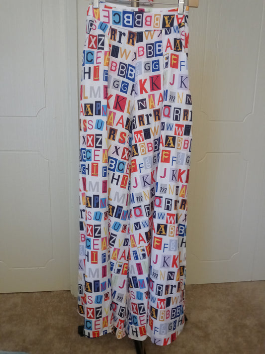 Alphabet Print Palazzo Pant's
