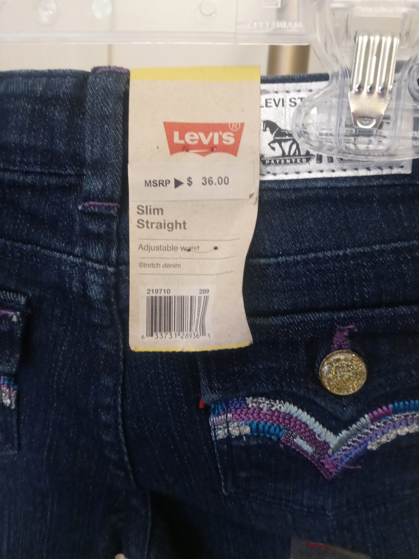 Levi Slim Straight Leg Kid's Girl's 3T Jean's