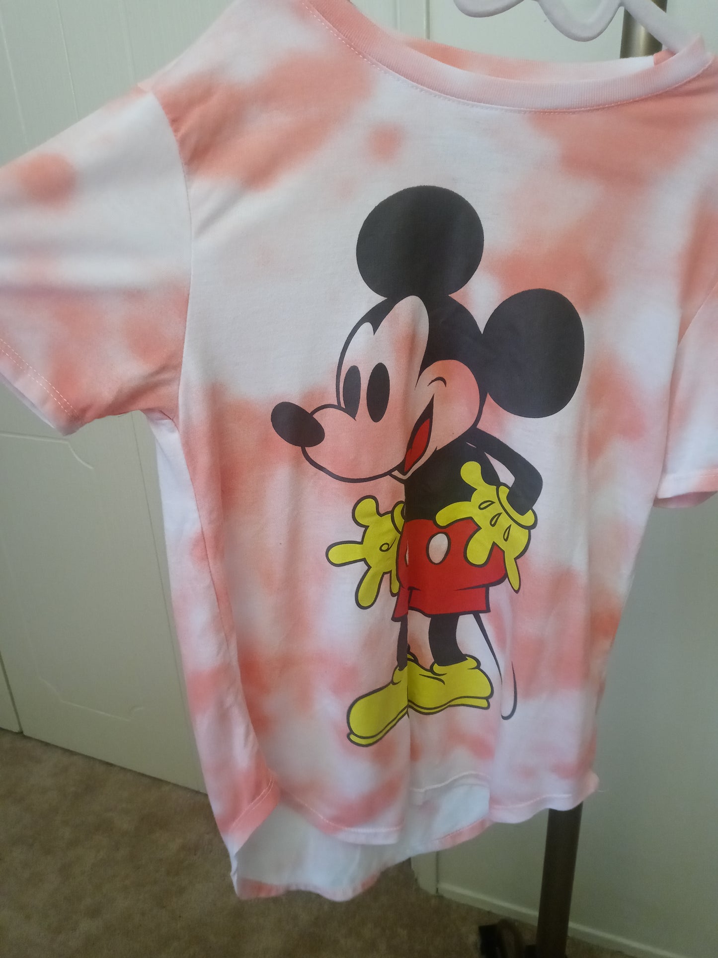 Disney License Mickey Mouse Women's / Juniors Tye Die T Shirt