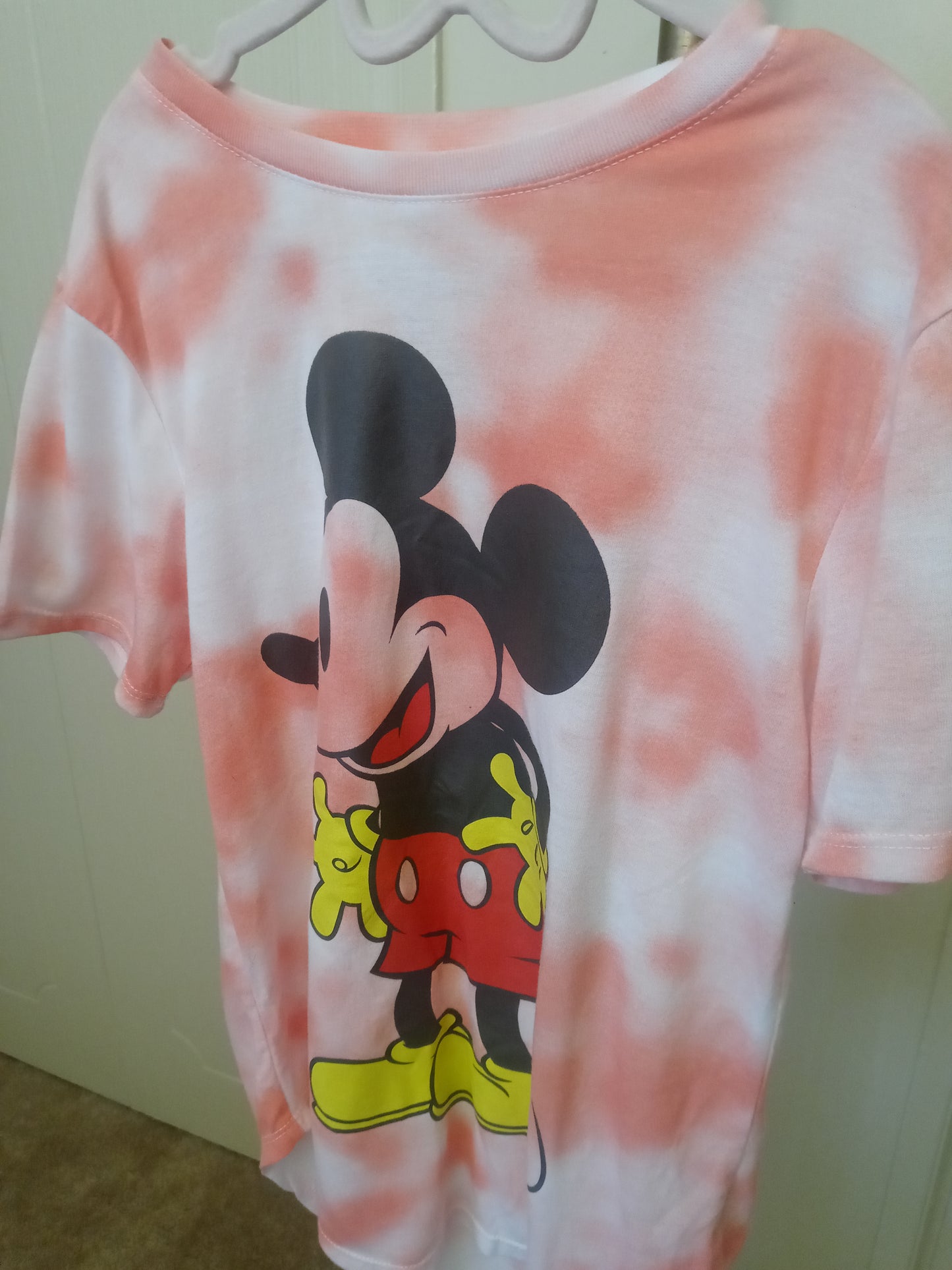 Disney License Mickey Mouse Women's / Juniors Tye Die T Shirt