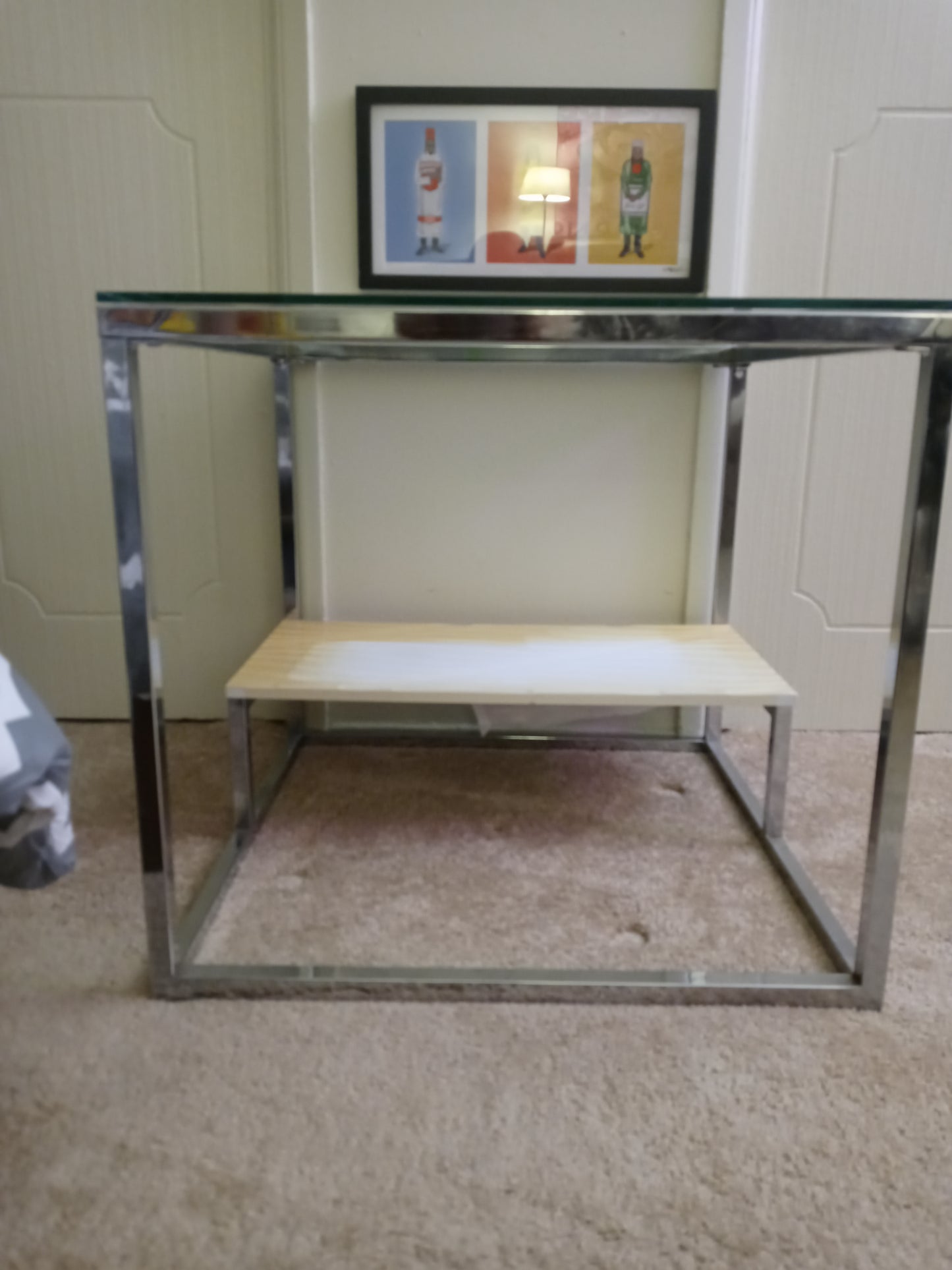 Home Decor End Table Glass & Metal Table
