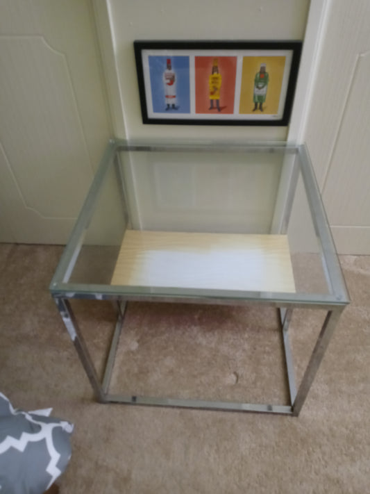 Home Decor End Table Glass & Metal Table