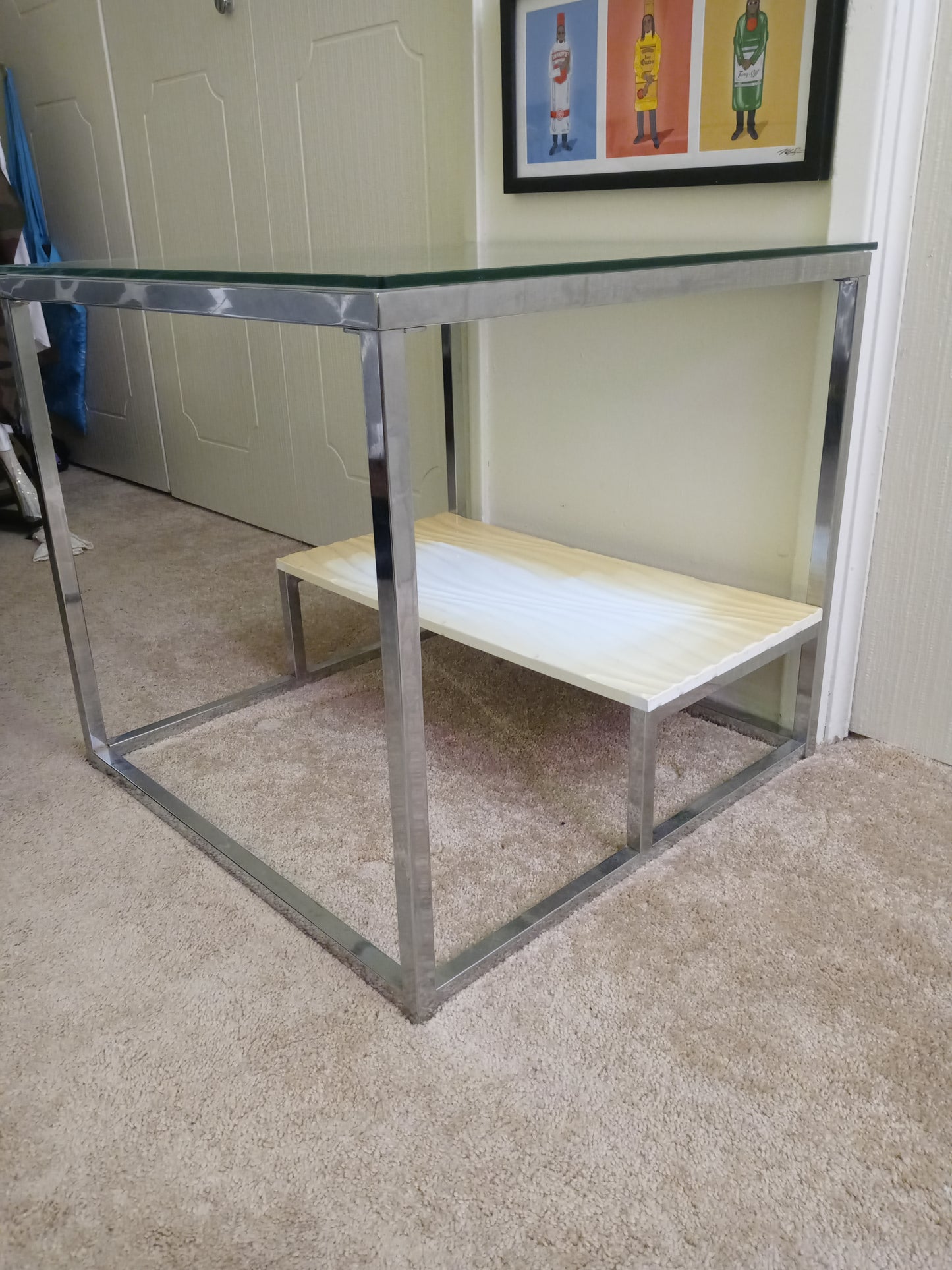 Home Decor End Table Glass & Metal Table
