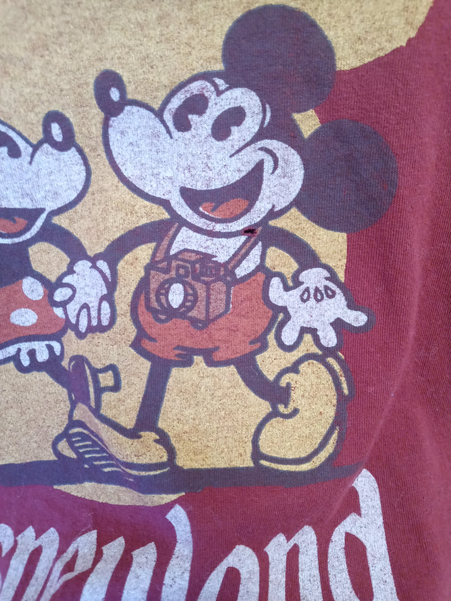 Disney Parks Mickey And Minnie Mouse Walt Disney World Maroon T Shirt XL