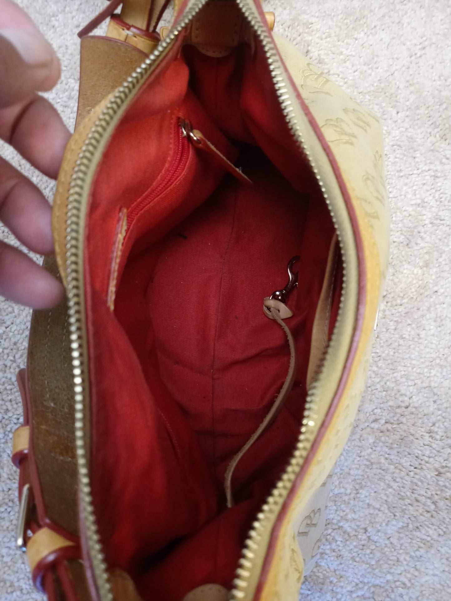 Fabric Dooney & Bourke purse with leather accents
