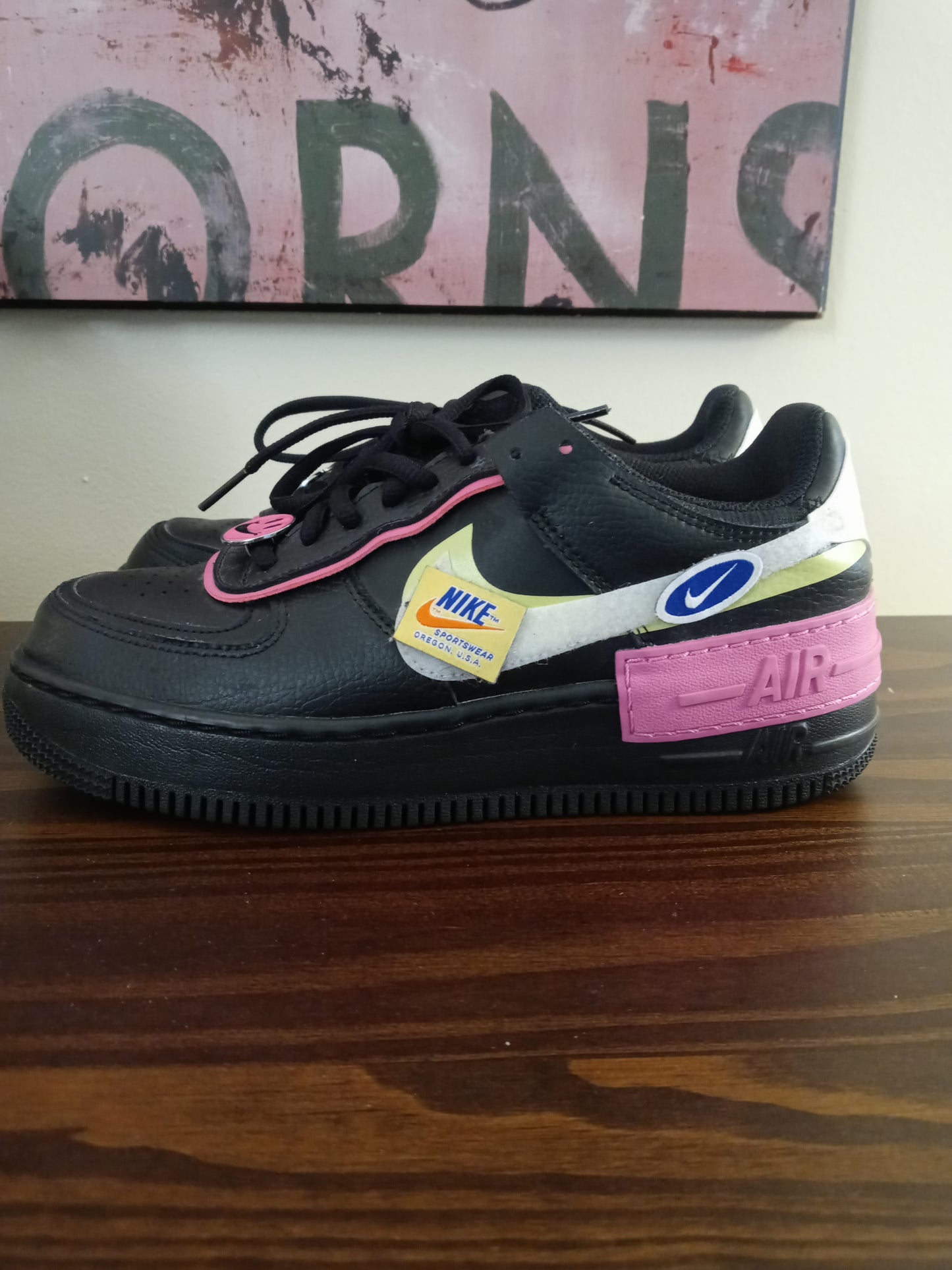 Nike Womens Air Force 1 Low Shadow CU4743-001 Black Casual Shoes Sneakers Size- 8