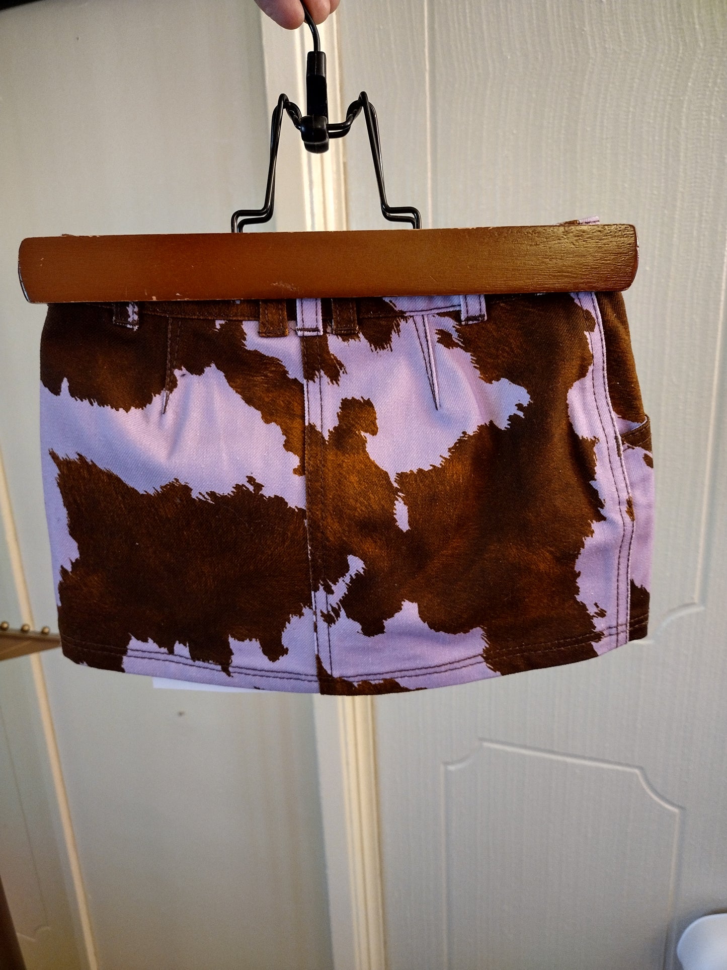 Beyonce adidas x IVY PARK Size 4T Rodeo Cow Print Denim Skirt