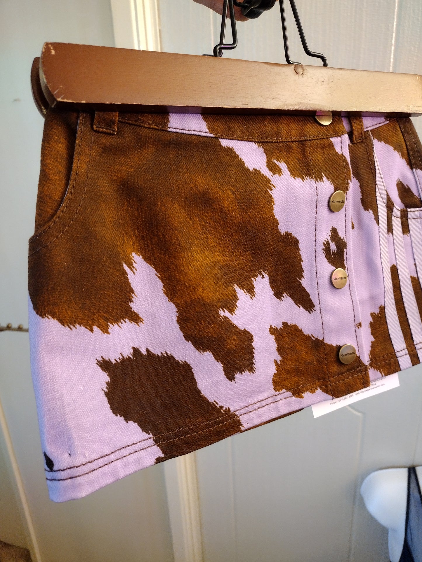 Beyonce adidas x IVY PARK Size 4T Rodeo Cow Print Denim Skirt