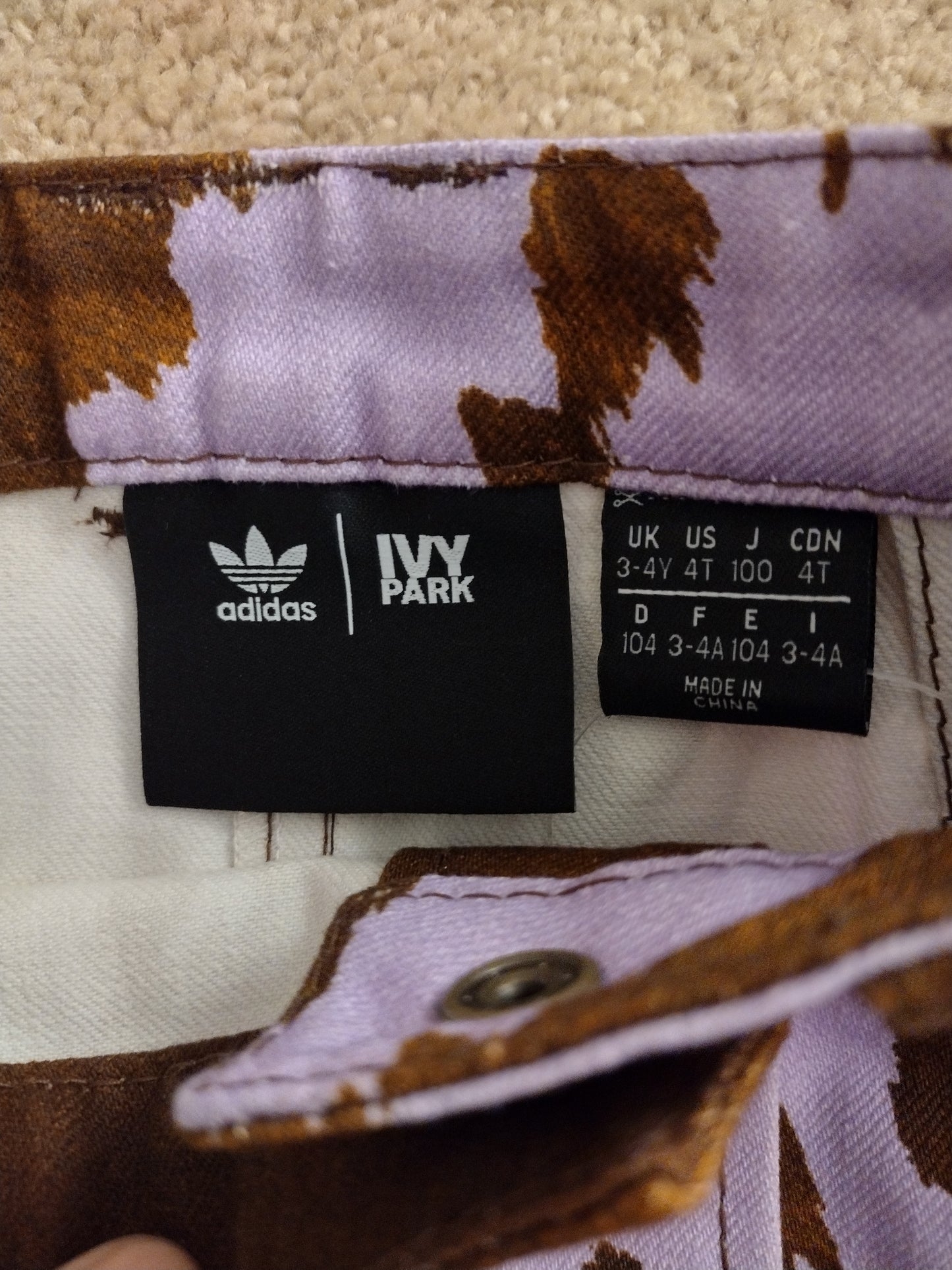Beyonce adidas x IVY PARK Size 4T Rodeo Cow Print Denim Skirt