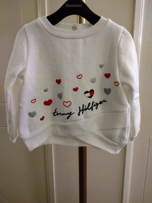 Tommy Hilfiger white long sleeve kids girls sweater