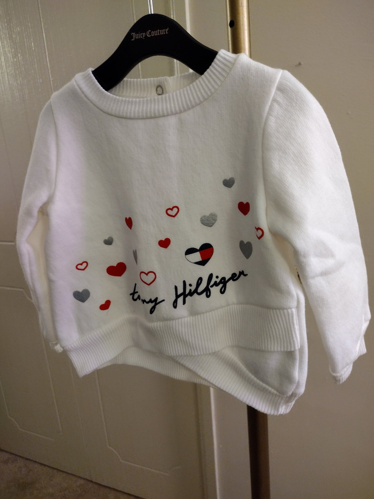 Tommy Hilfiger white long sleeve kids girls sweater
