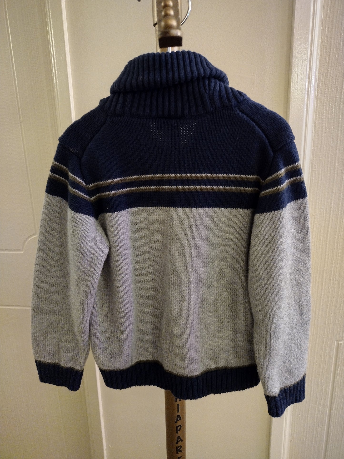Janie and Jack Reindeer Shawl Collar Cardigan Sweater Long Sleeve Multi Color