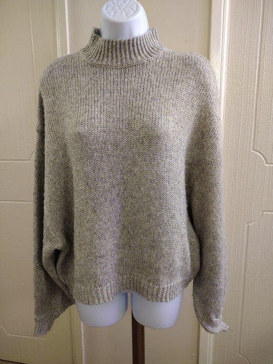 BB Dakota Steve Madden Mock Neck Grey Long Sleeve Sweater