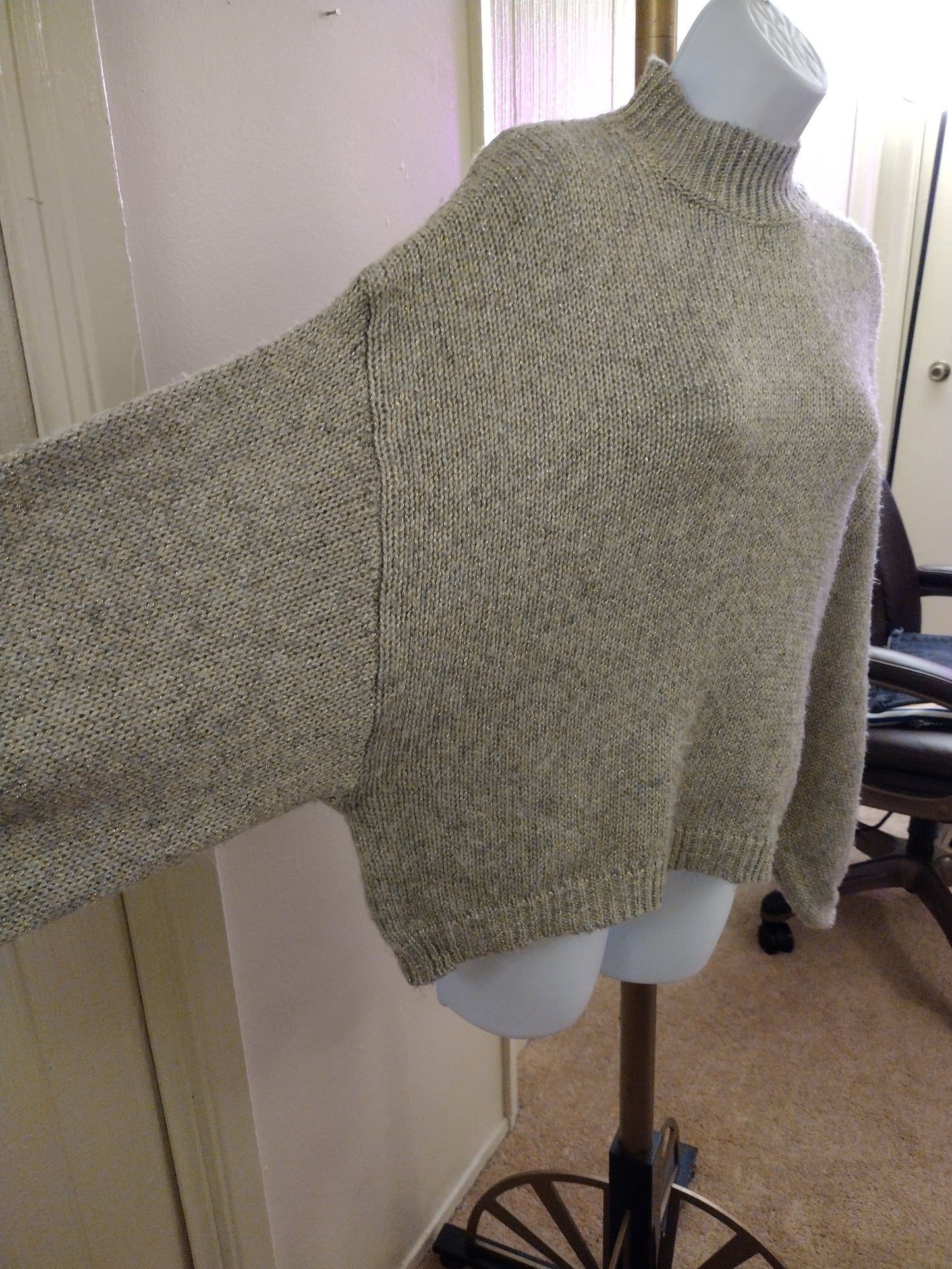 BB Dakota Steve Madden Mock Neck Grey Long Sleeve Sweater