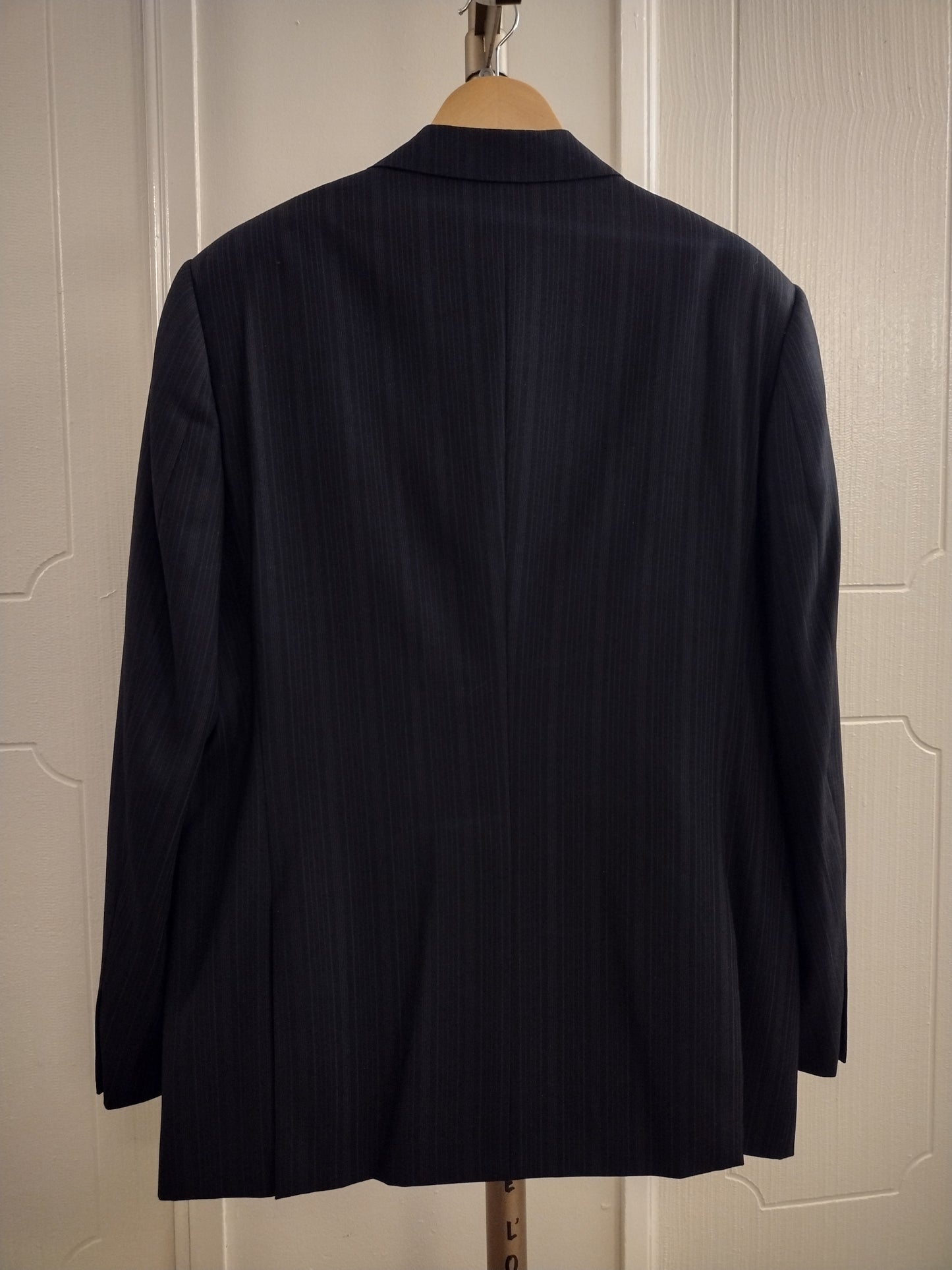Authentic Gucci Men's 2 Piece Black & Grey Pinstripe Suit