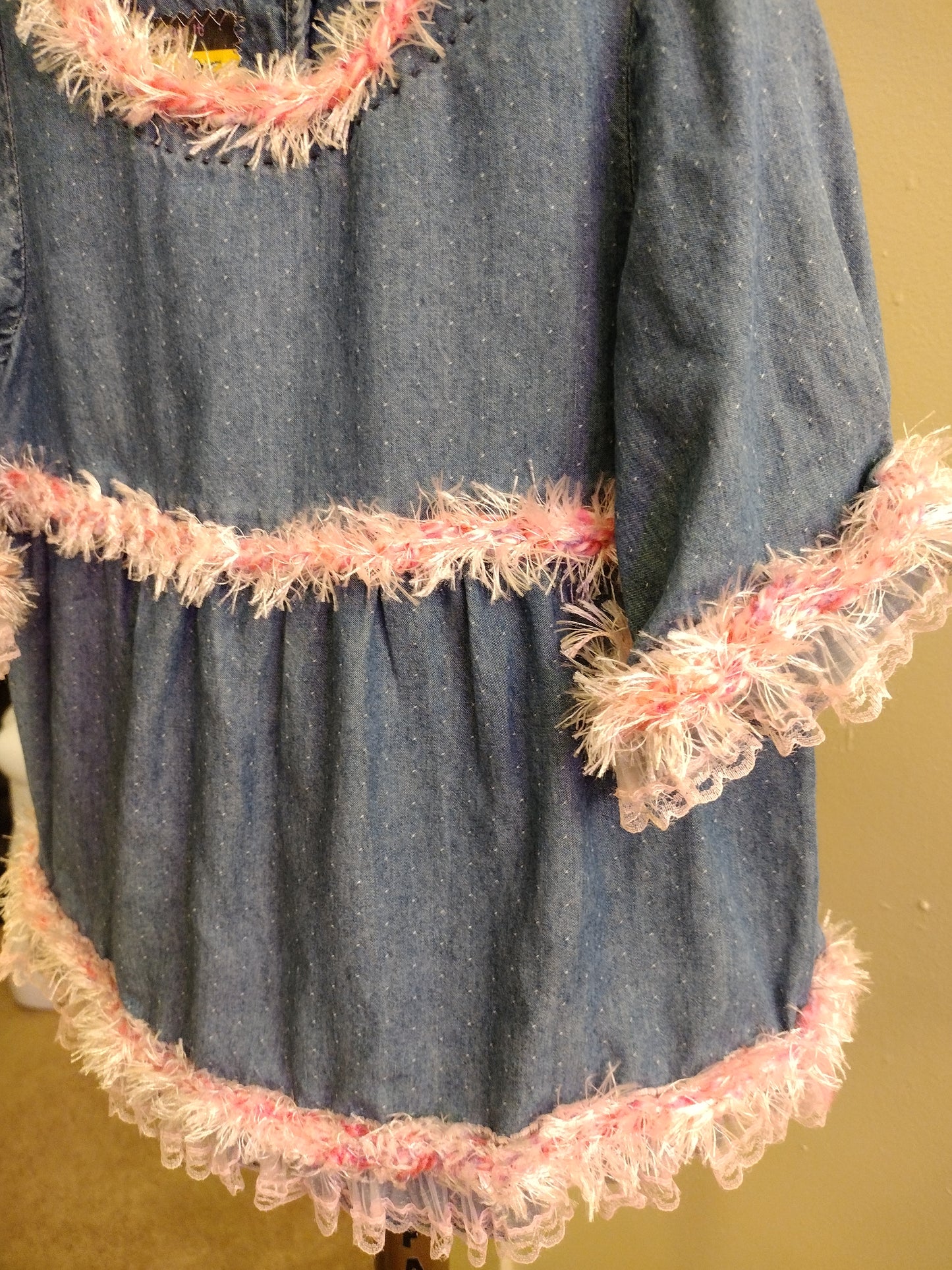 Repertoire - Fiber + Mixed Media Design l Girl's Denim Long Sleeve Dress