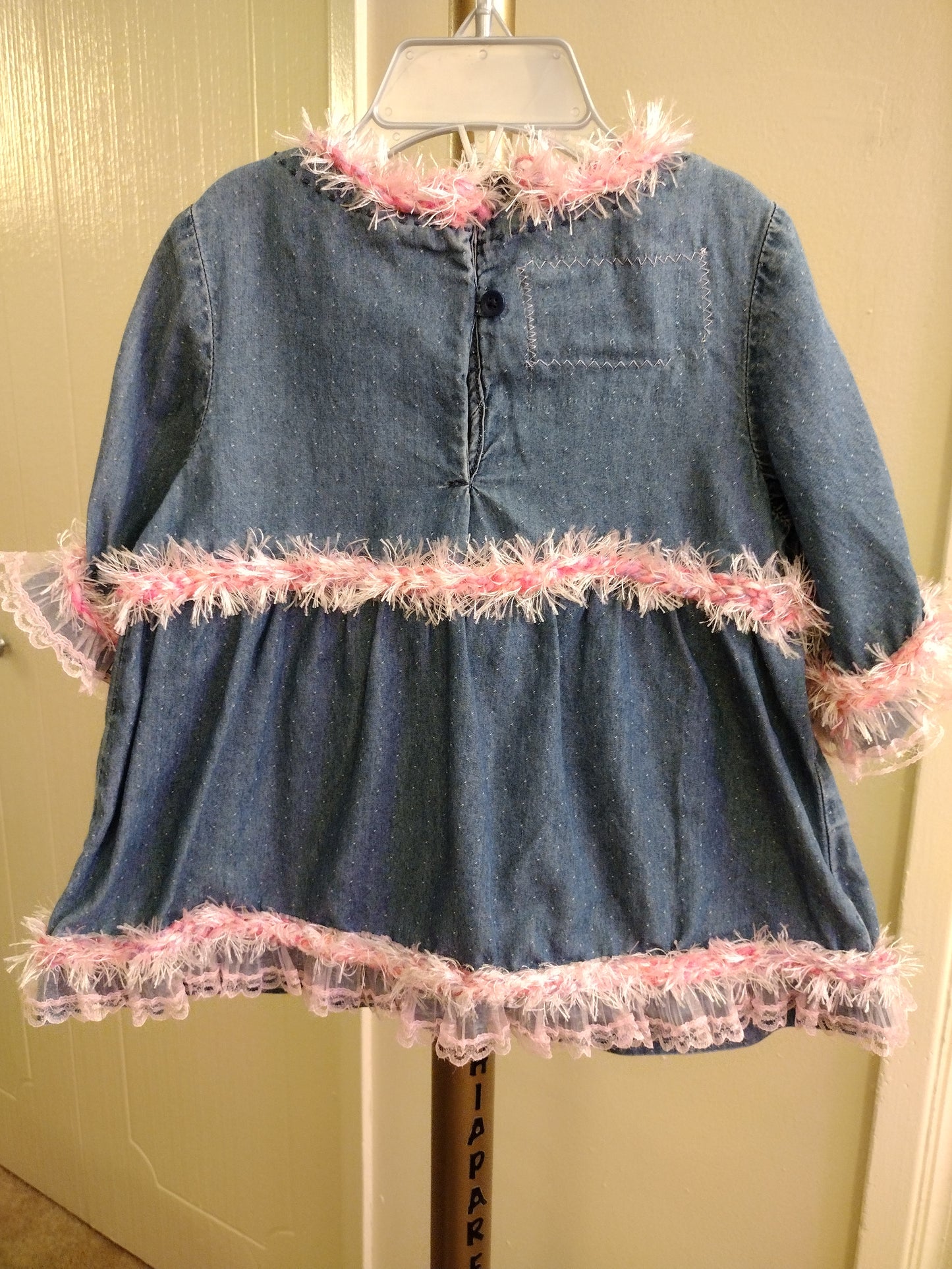 Repertoire - Fiber + Mixed Media Design l Girl's Denim Long Sleeve Dress