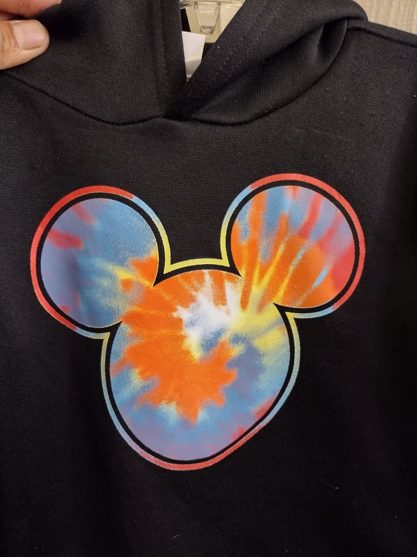 Disney Junior Mickey Long Sleeve Black Multi Color Hooded Sweater