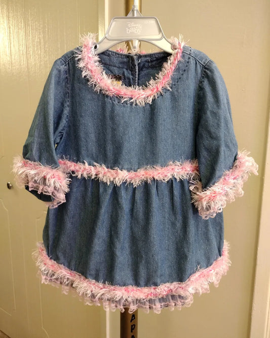 Repertoire - Fiber + Mixed Media Design l Girl's Denim Long Sleeve Dress