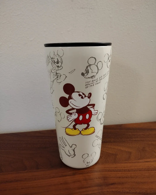 Disney Store Mickey Mouse Sketch Art Travel Tumbler