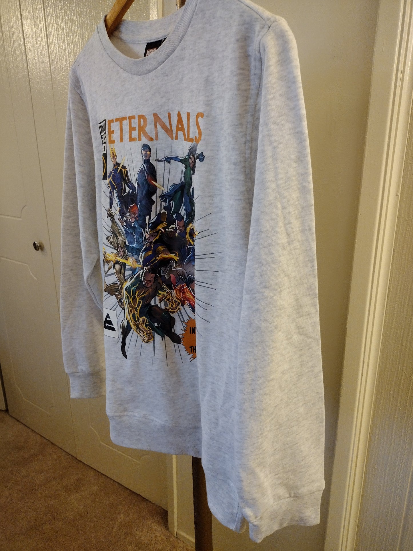 Marvel Eternals Unisex Long Sleeve Crew Fleece Kid XL Sweatshirt.