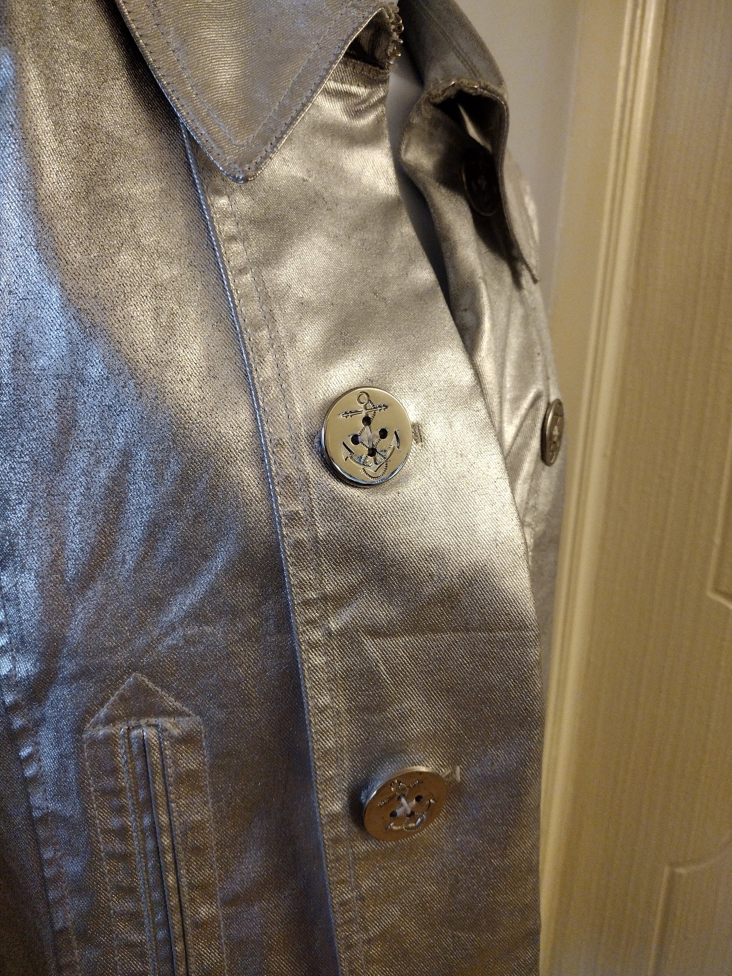 Vintage Lauren Jeans Company Ralph Lauren Petite Metallic Silver Women's Jacket