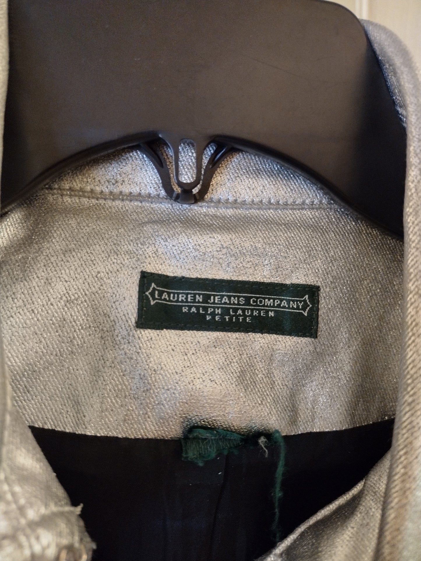 Vintage Lauren Jeans Company Ralph Lauren Petite Metallic Silver Women's Jacket