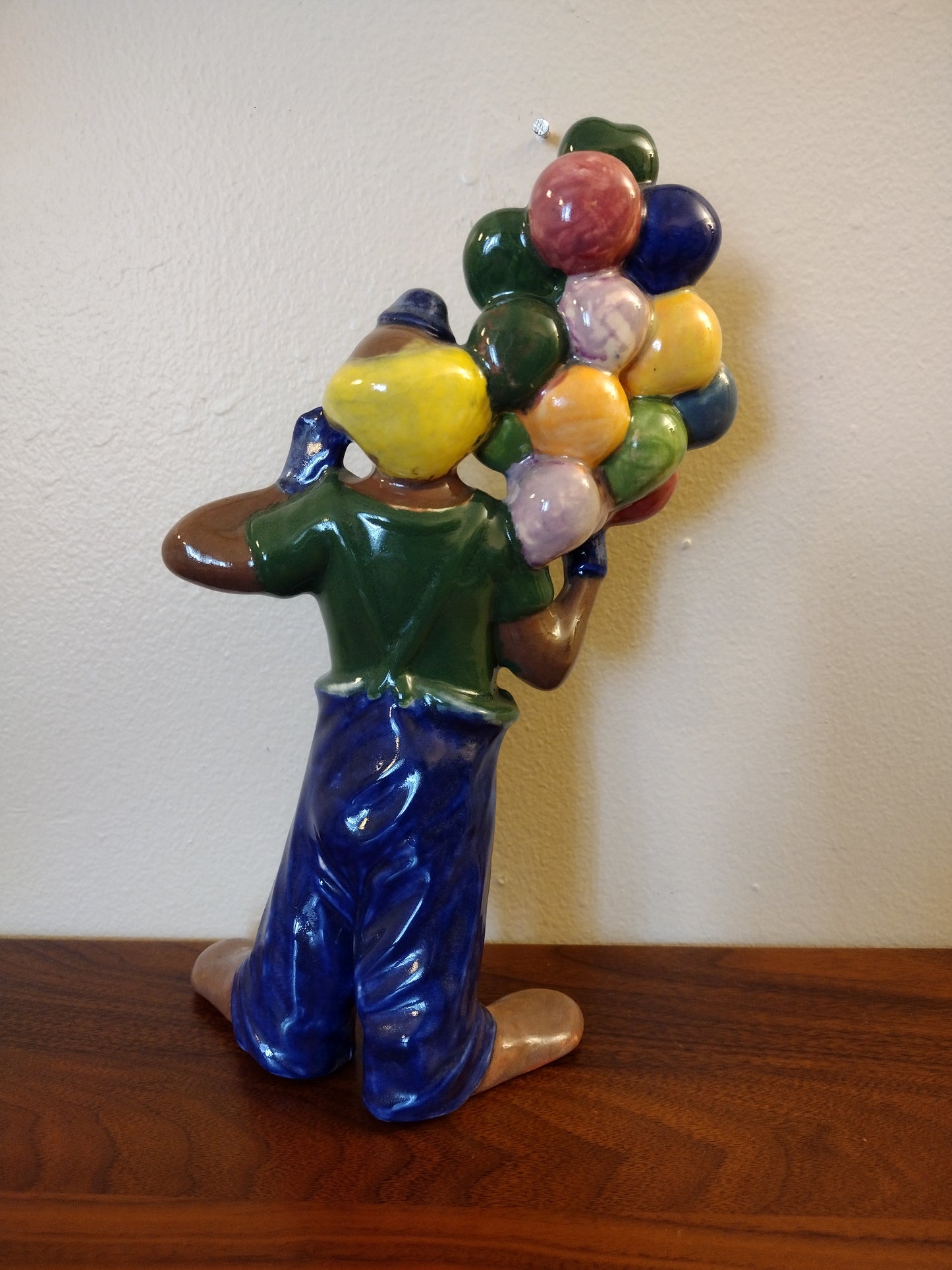 Vintage 10" Balloon Man Figurine   Pre Owned Good Condition Multi Color