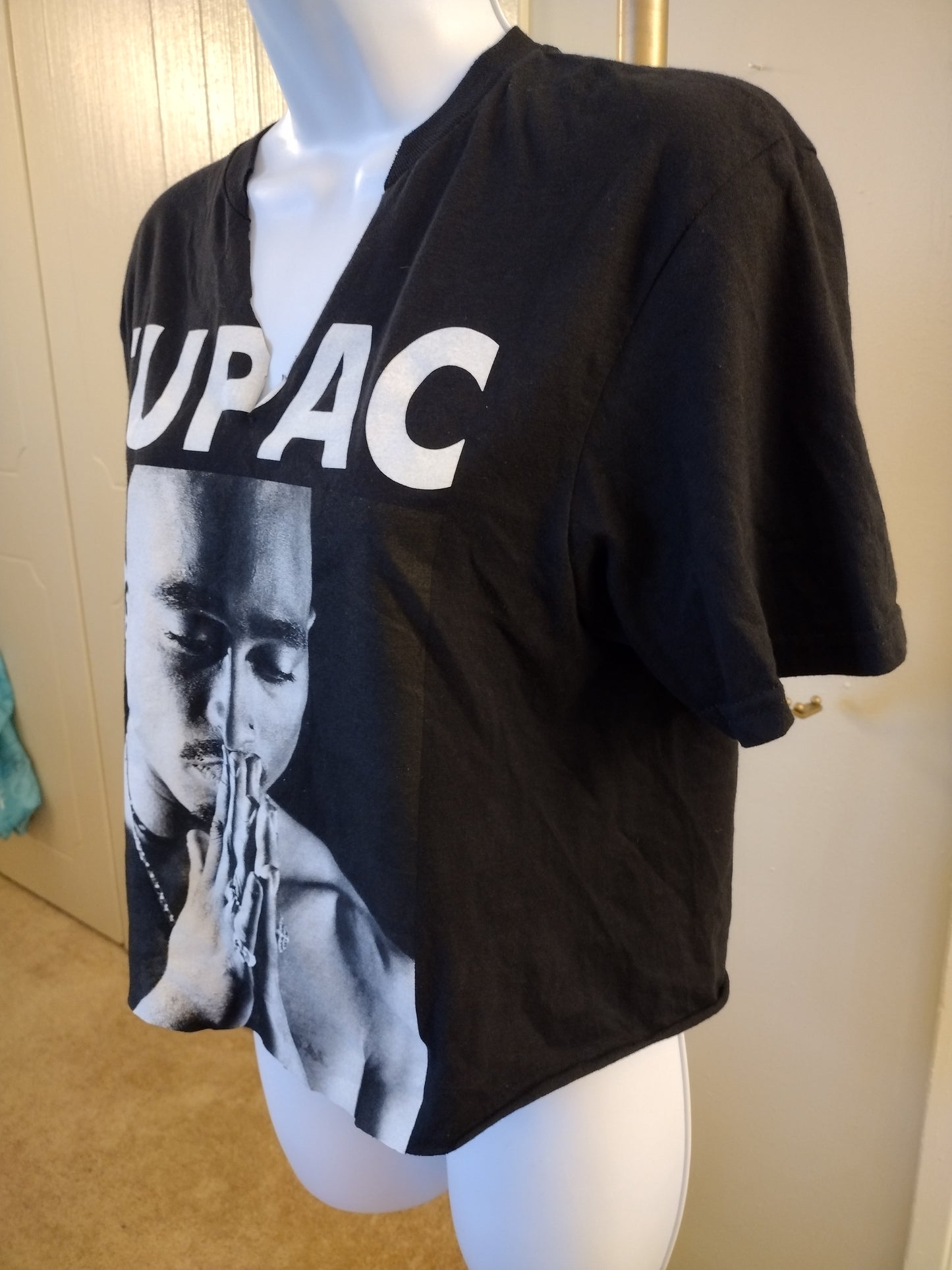 2 Pac Trust Nobody Adult T Shirt Adult Size - Small 100% Cotton Color Way : Black / White Cut Off