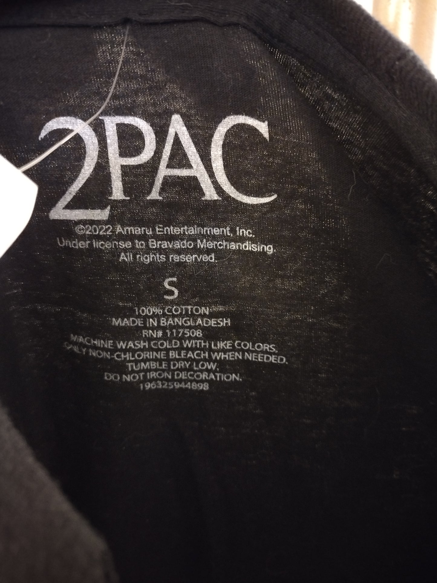 2 Pac Trust Nobody Adult T Shirt Adult Size - Small 100% Cotton Color Way : Black / White Cut Off
