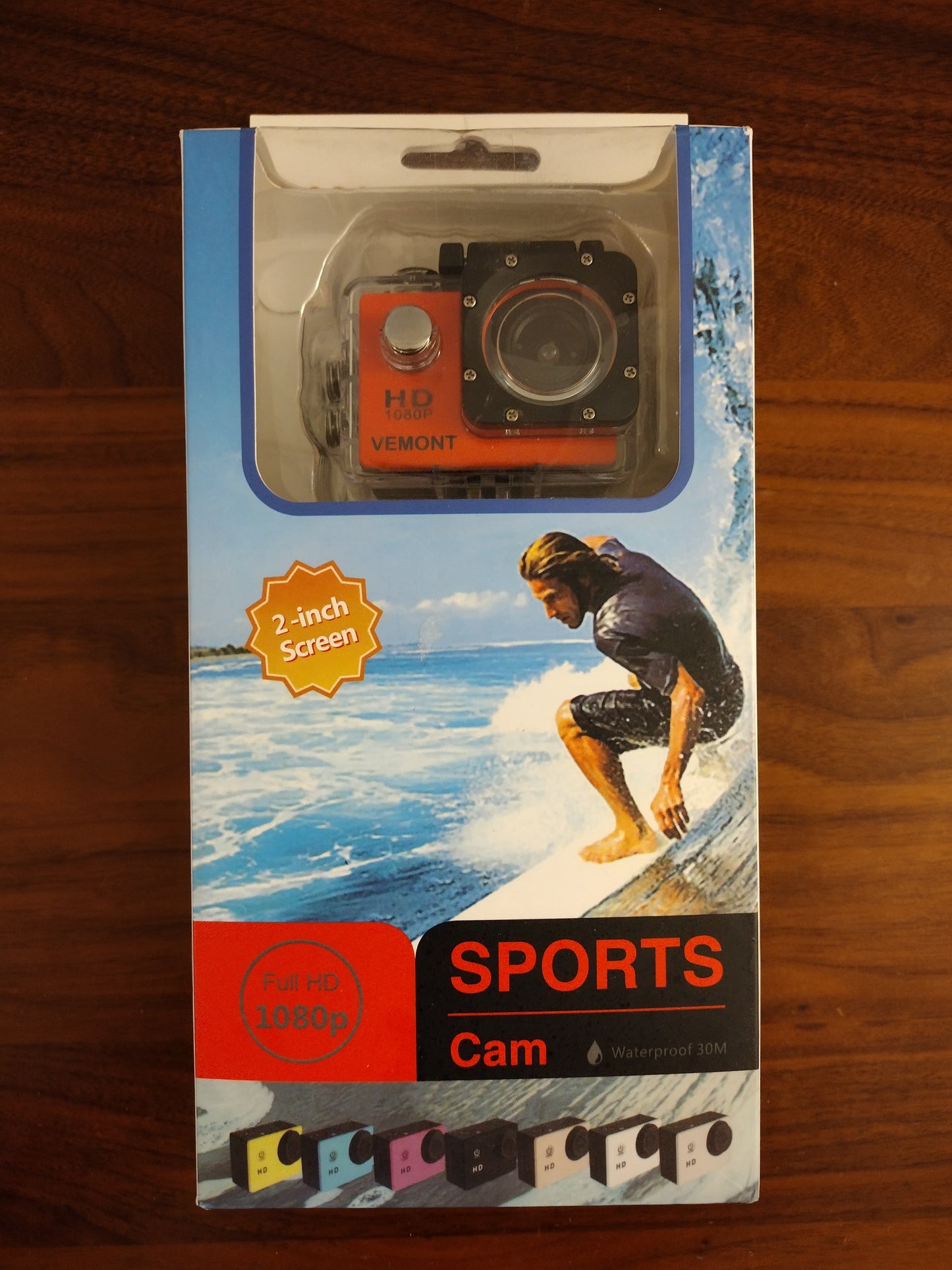 Sports Camera Pink Waterproof Full HD 1080 Wide Angle Lens 140°