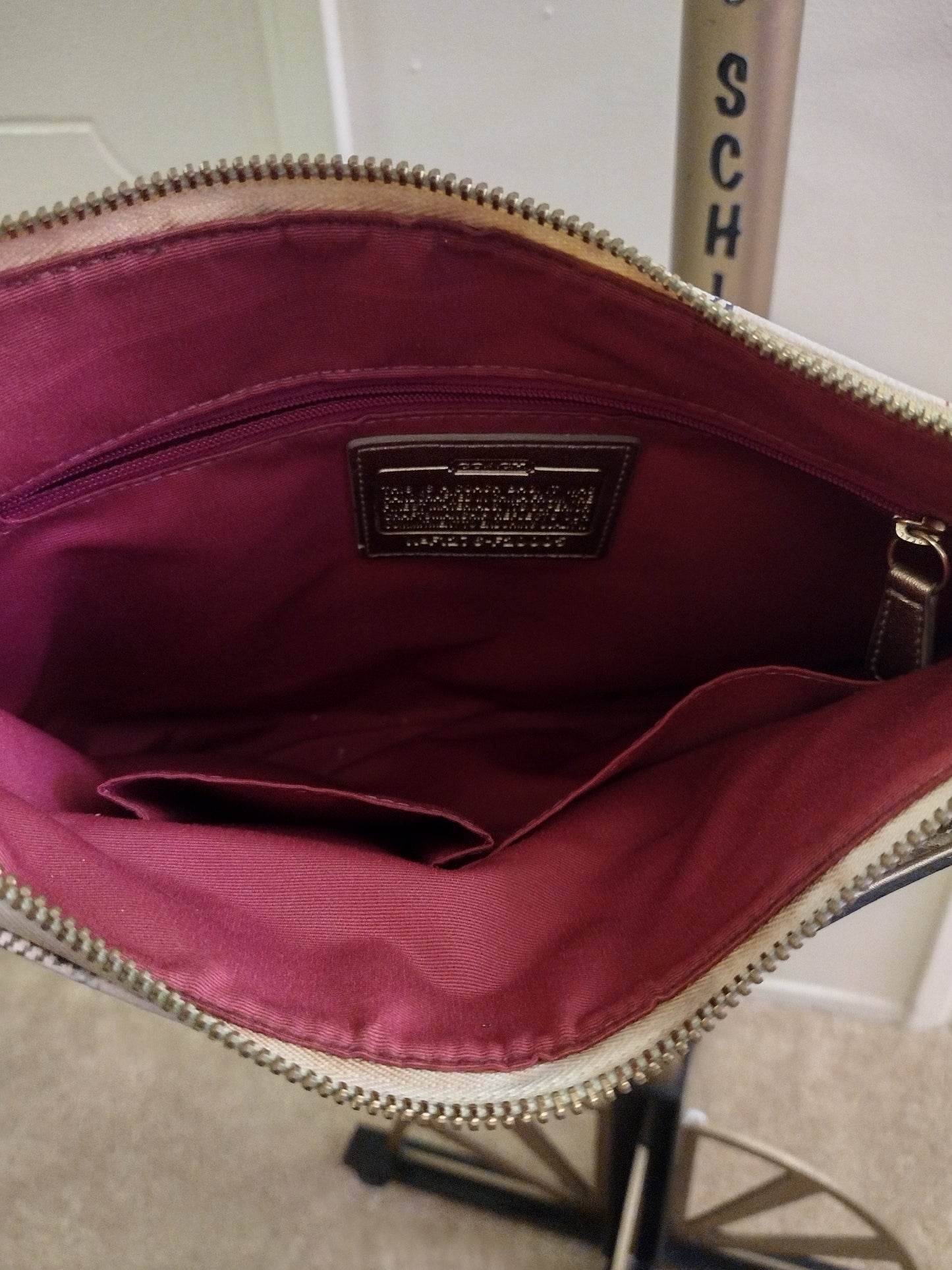 Coach Peyton Tattersall File Plaid Leather Multi Color Coated Canvas Cross Body