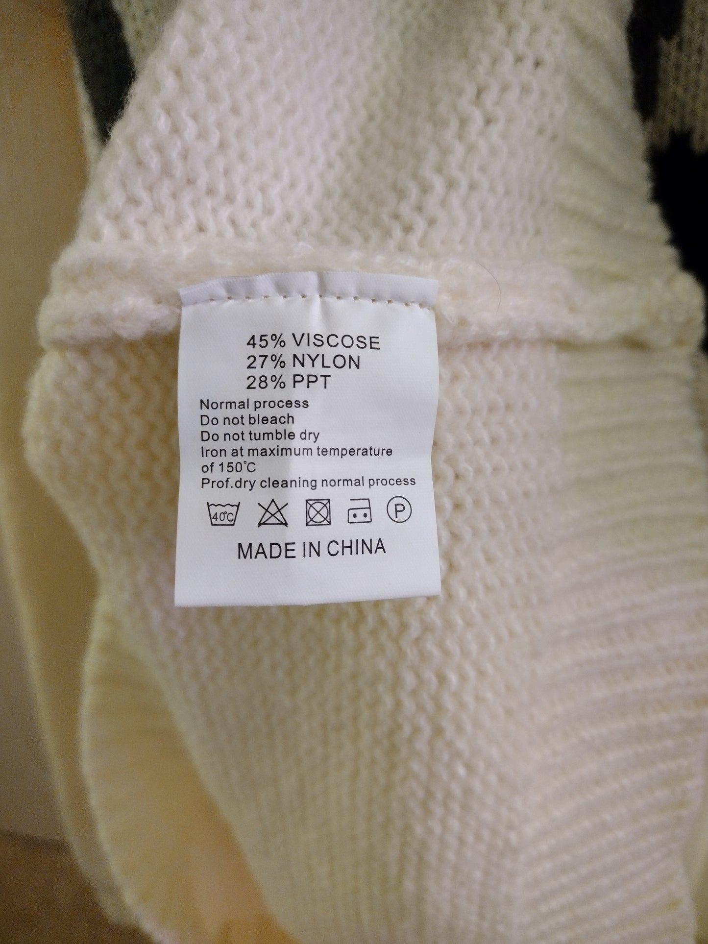 OFF- White intarsia Knit Jacquard Chunky Cat Crewneck Sweater - Long Sleeve