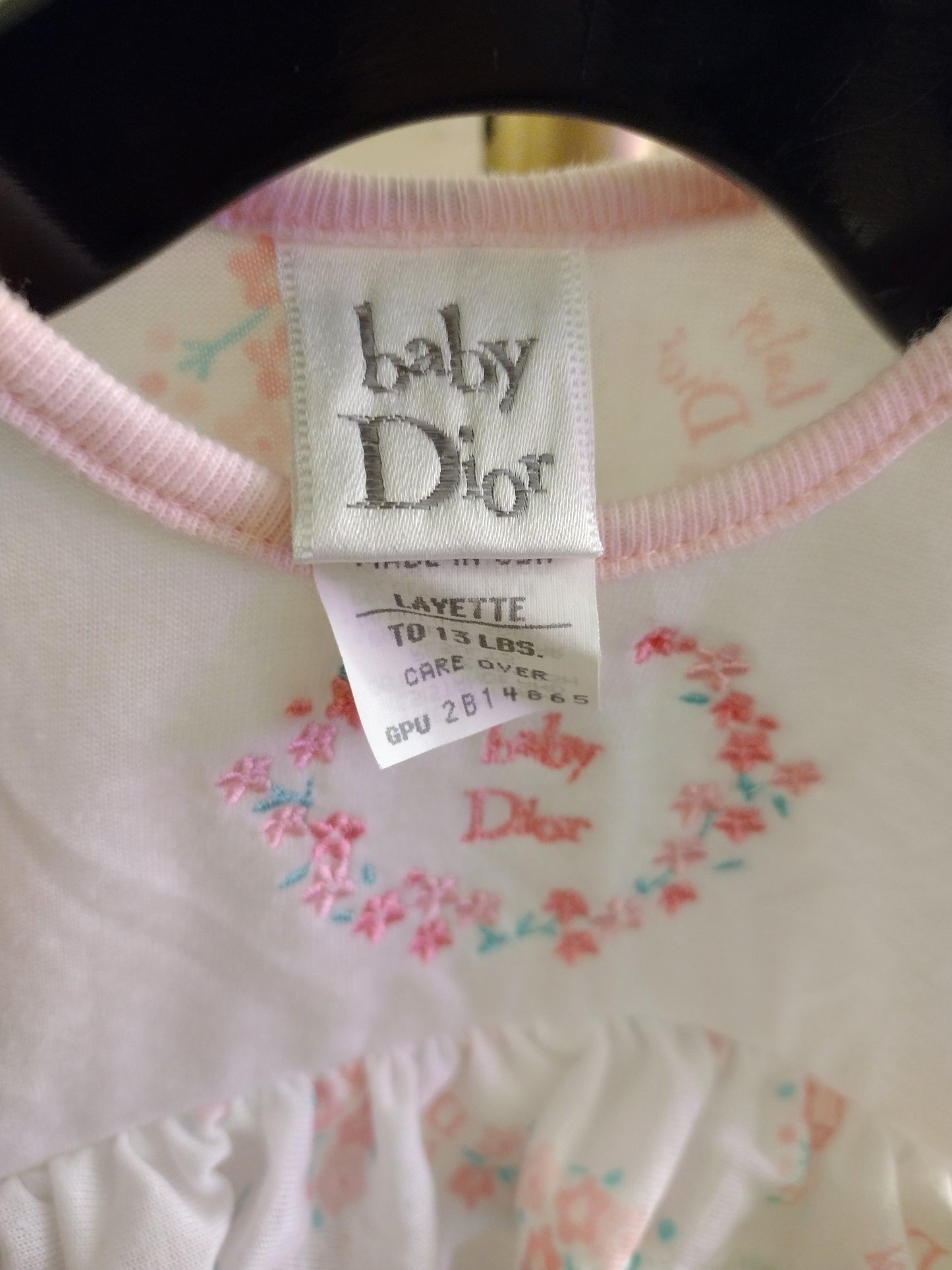 Baby Dior Girls Onesie  Pre Owned  Good Condition  Girls Size - One Size - 13 Lbs
