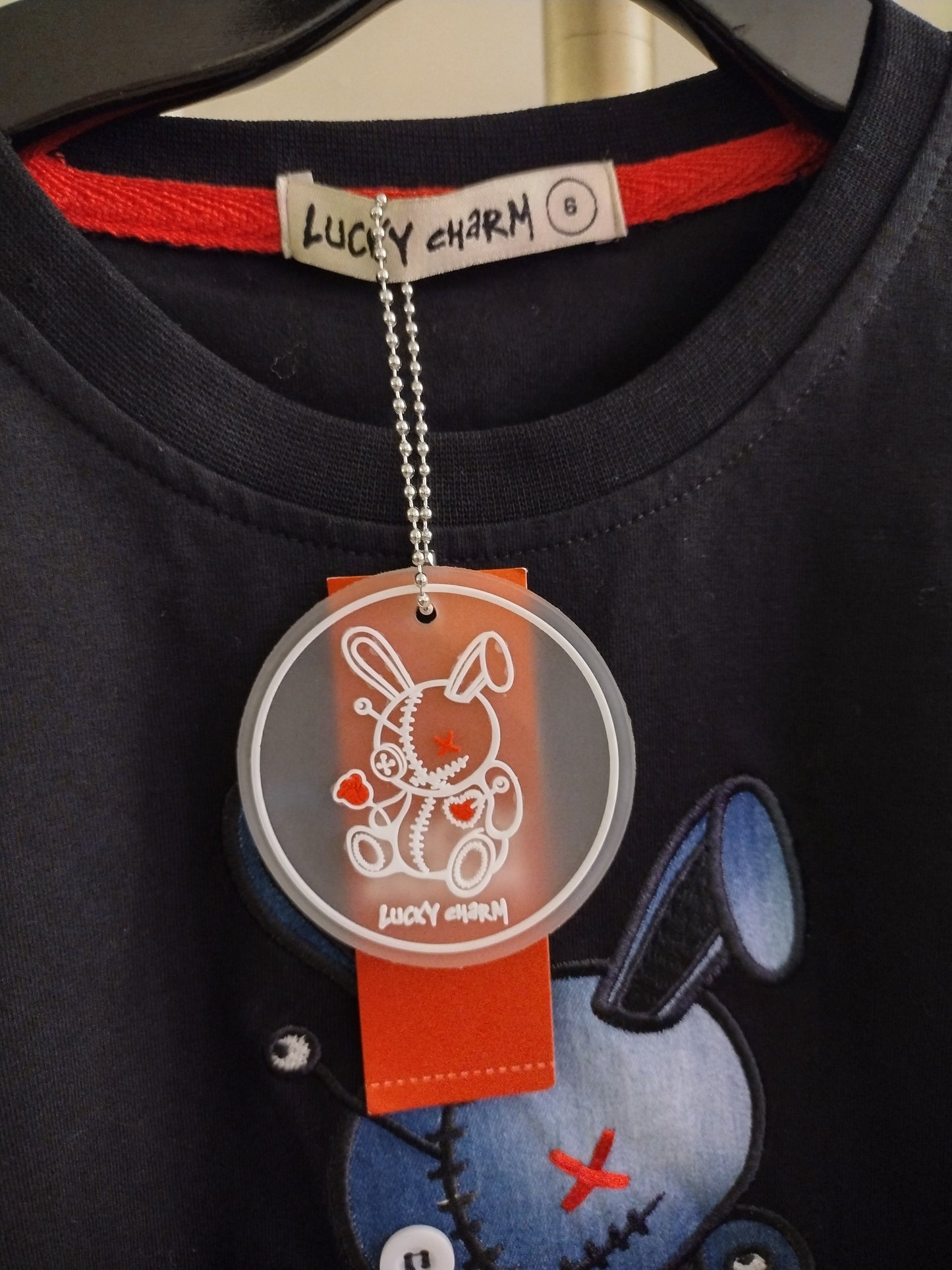 BKYS Crew Neck T-Shirt Lucky Charm Crewneck Kids Boys Blk Denim T934 Pull Over Shirt