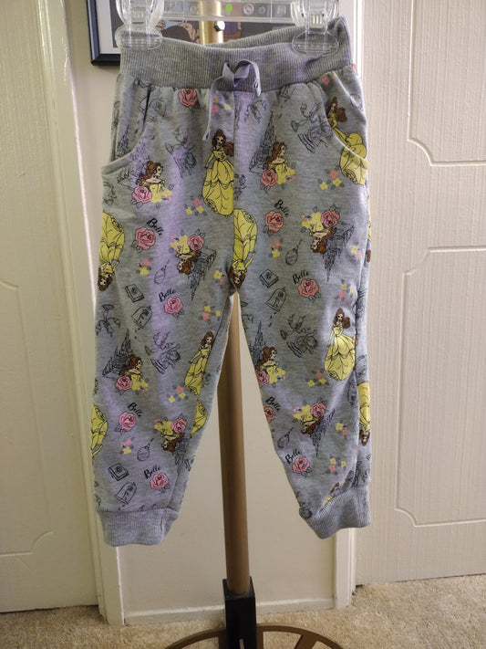 Disney Princess Princess Belle Grey Multi Color Fleece Sweatpants