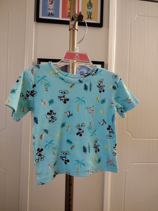 Disney Baby Mickey Mouse Print Kid's Unisex Short Sleeve Top