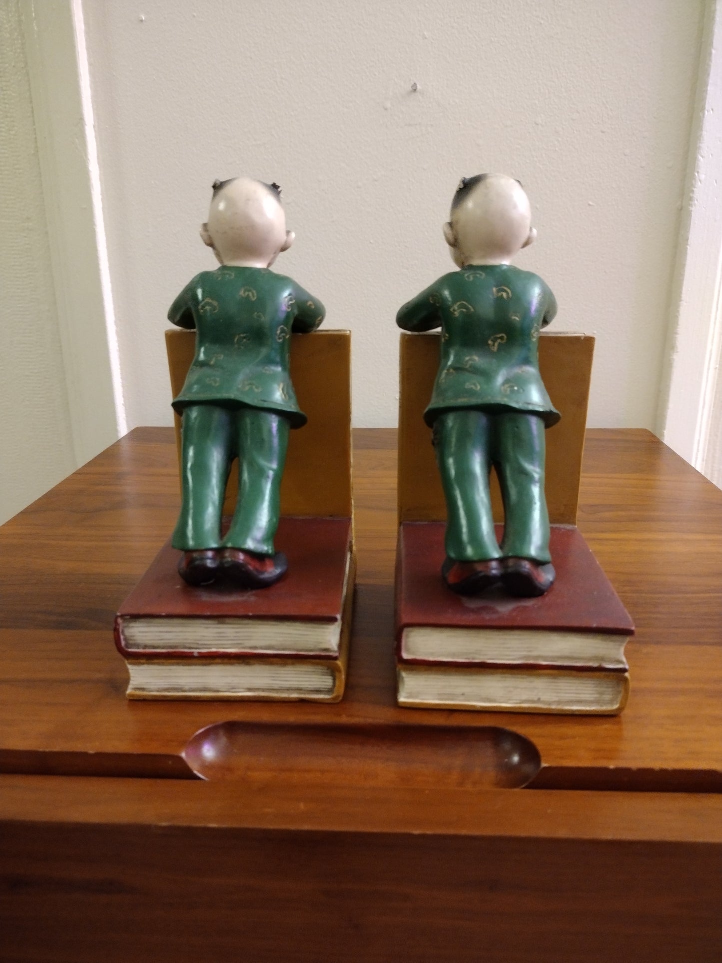 Vintage Chinese Children Sitting On Books , Book Ends for Shelves Book Ends Decorative bookends Decorative Bookends Heavy Duty Bookends Home Decor 11 X 20 Cm Retro Bookends
