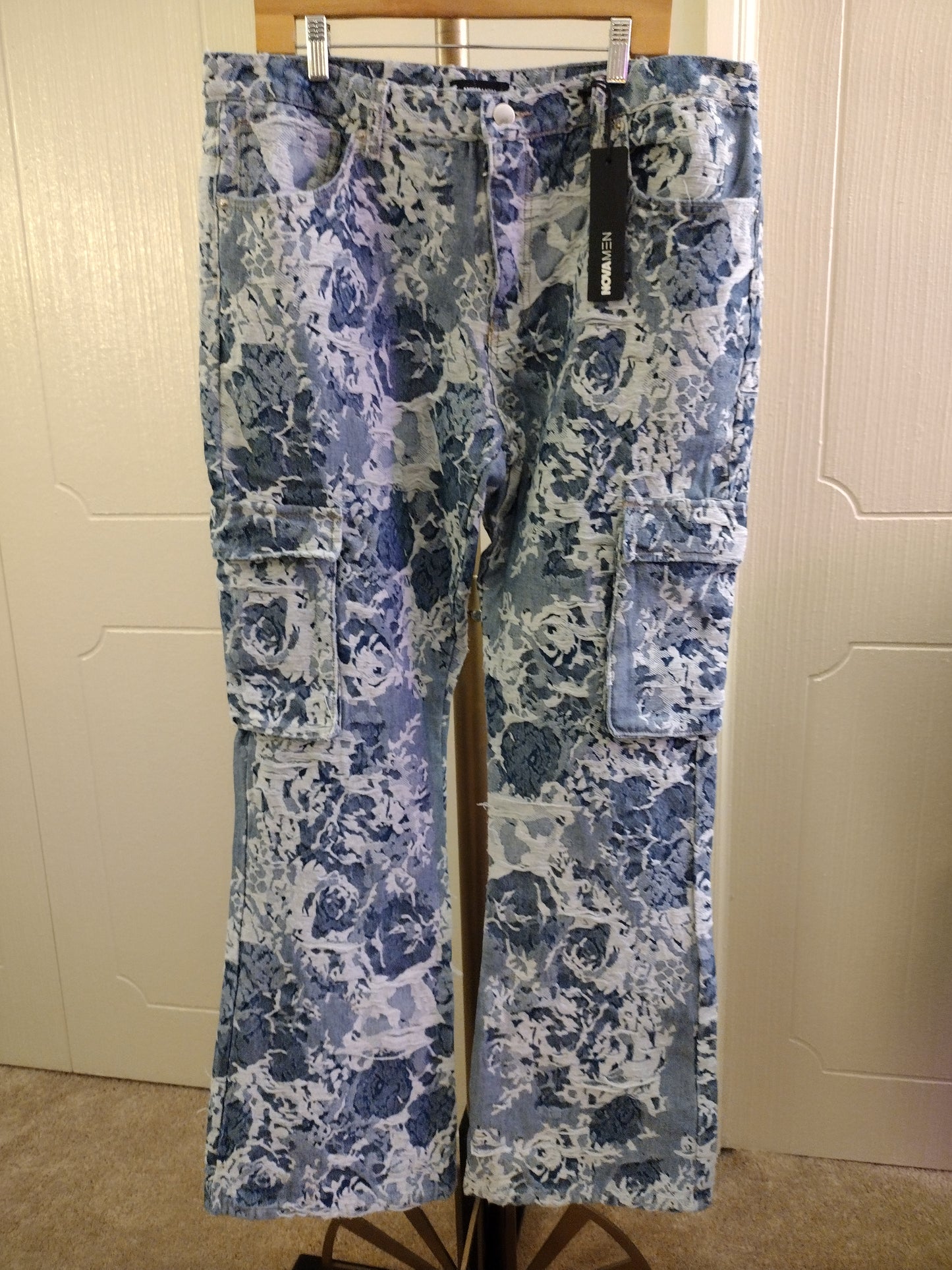 Inspired Stacked Skinny Flare Jeans Light Blue Size : 36