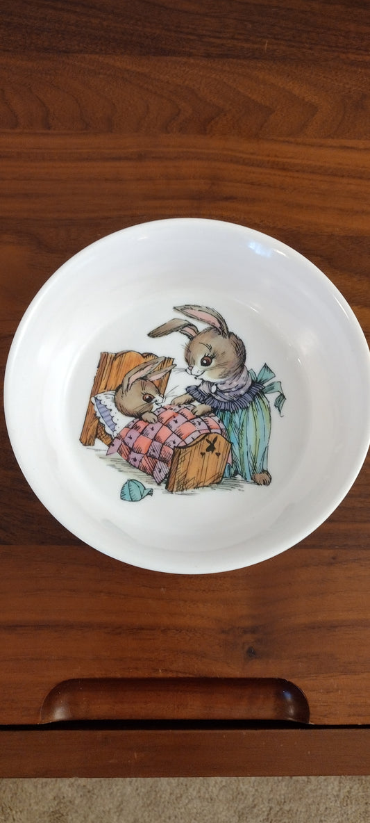 Vintage ONEIDA Deluxe Melamine Peter Rabbit Child's Plate & Bowl Set