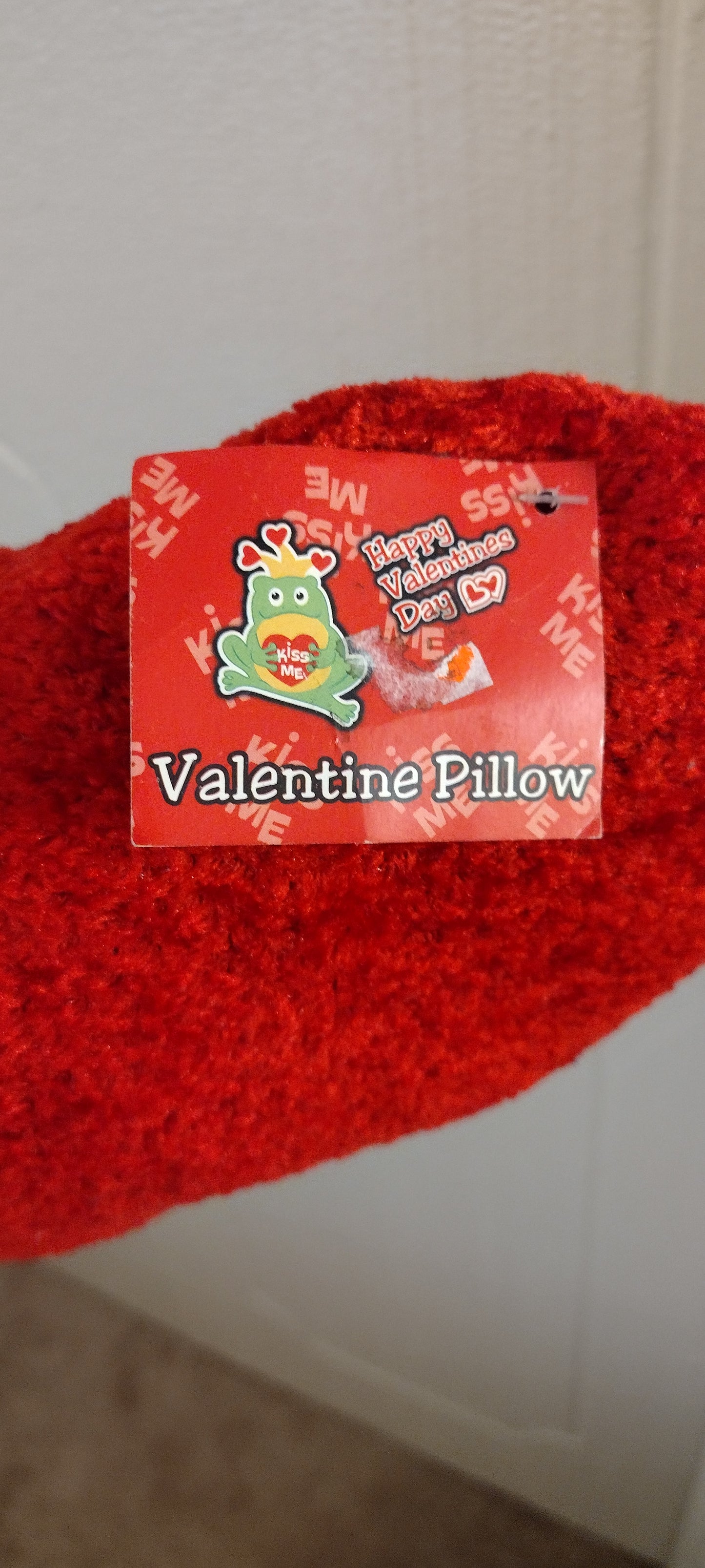 Be Mine Embroidered Red Faux Fur Heart Shape Accent Valentine's Day Throw Pillow