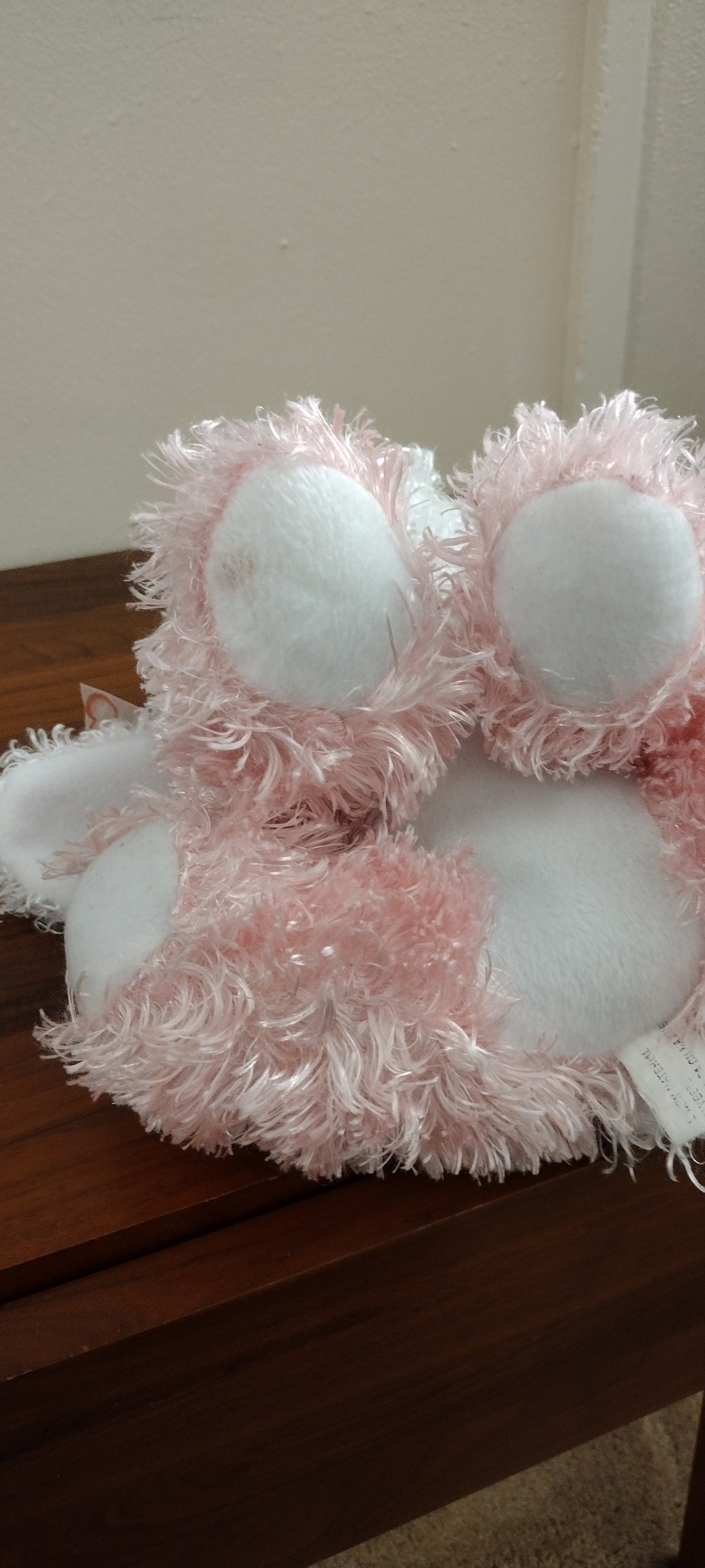 Pink & White Toy 10" Plush Dog Pre Owned Good Condition