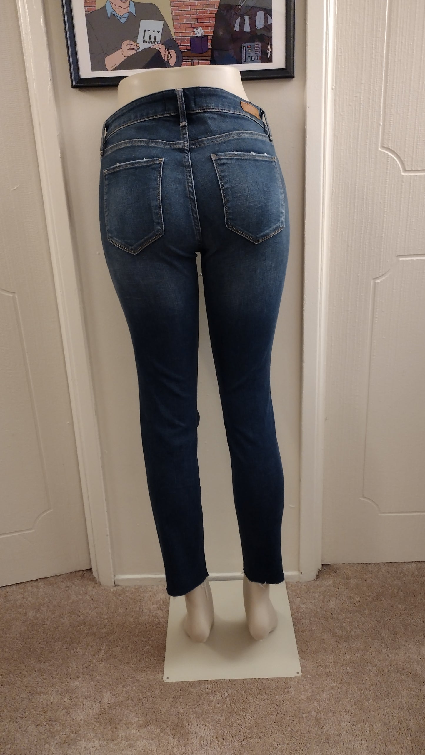 Abercrombie & Fitch Women's Blue Distressed Jeans - Harper Ankle