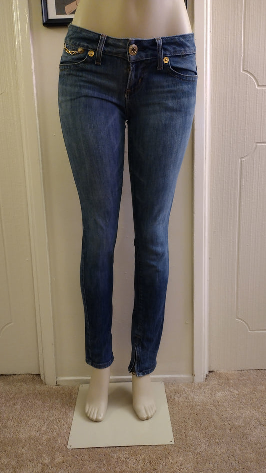 Guess Dark Blue Straight Leg Jeans Pre Owned Good Condition Women's Size - 27