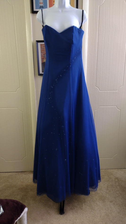 Cassandra Stone Blue Formal Night Gown / Prom Dress Pre Owned Good Condition Size 8
