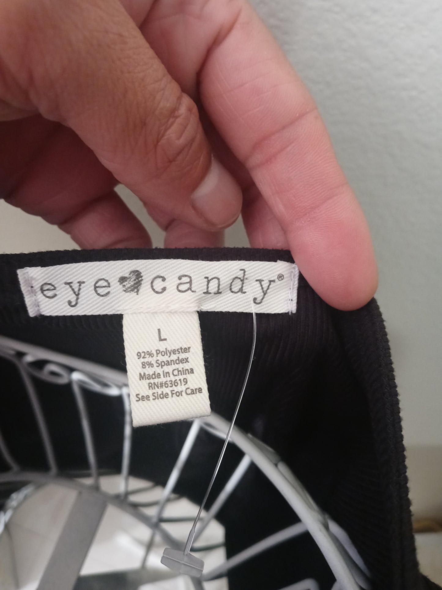 Eye Candy Black Women's Rouched Top Short Sleeve - Size Large
