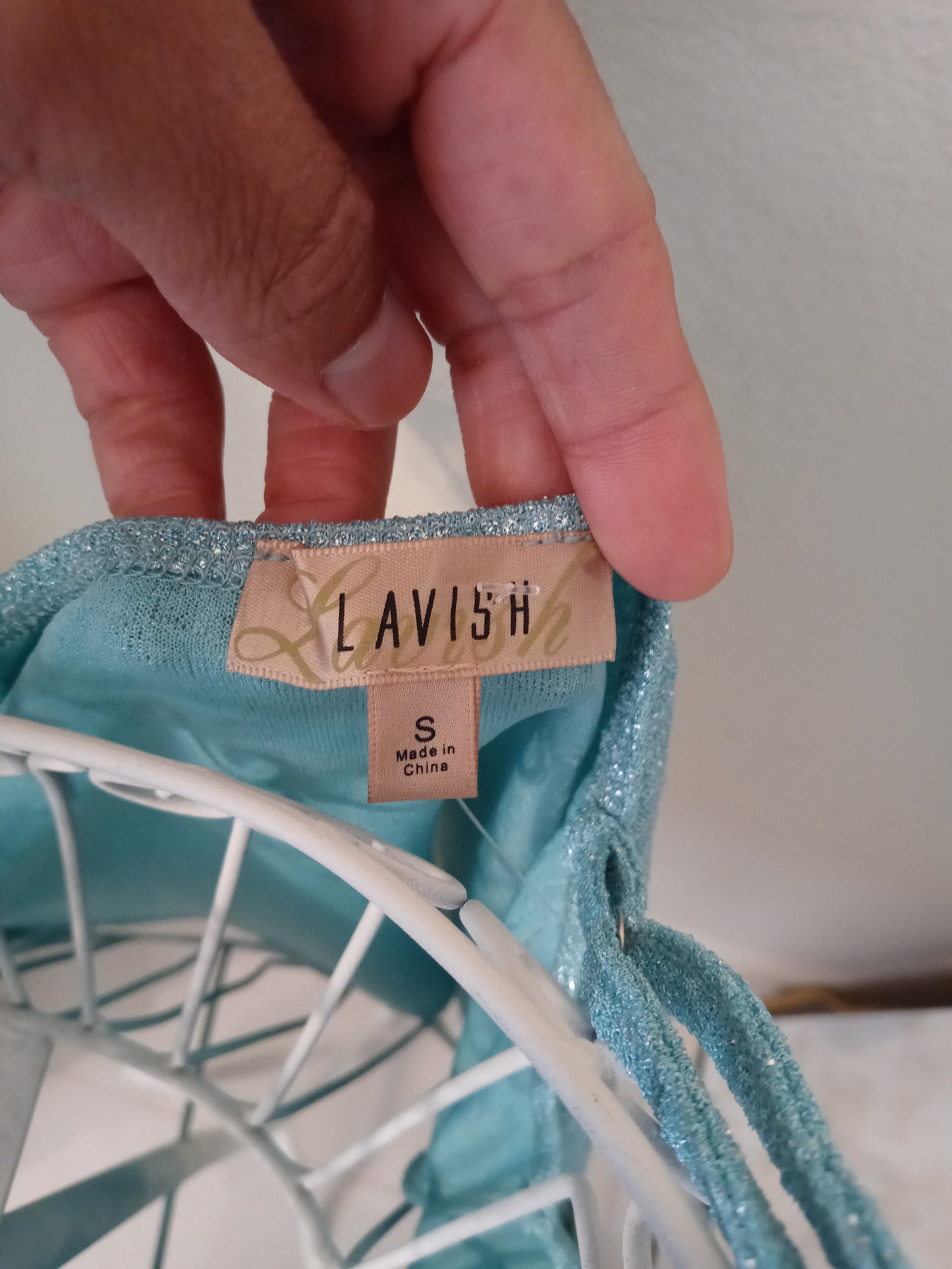 Lavish Teal / Turquoise All Over Top Women's Size Small