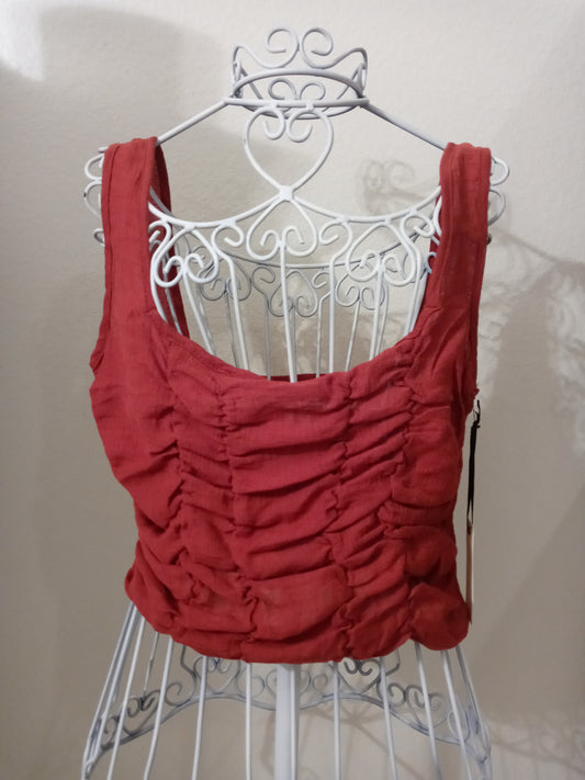 Liberty Love Terracotta Rouched Tube Top