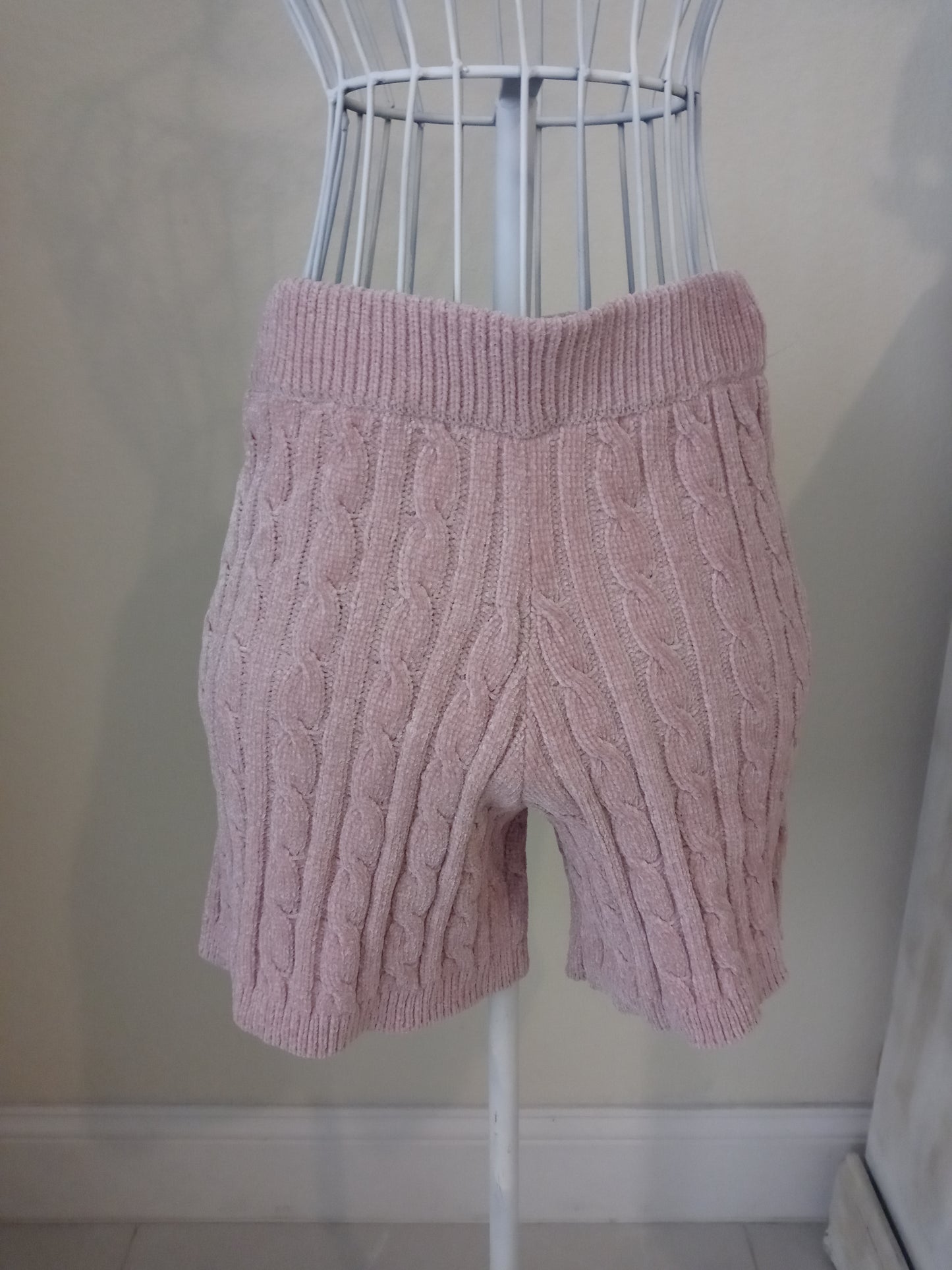 Hazel Moon Pink Acrylic Sweat Shorts